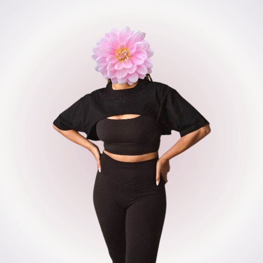 Vitality black super cropped Stella t-shirt | Sz S